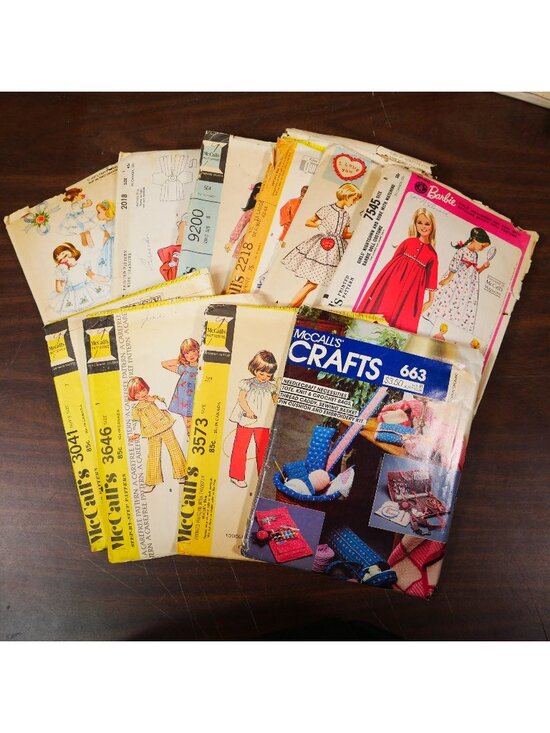 McCall's Other - Lot Of 11 Vintage McCalls Sewing Patterns: Dresses Pajamas Crafts & Barbie-Theme